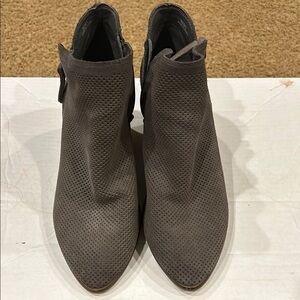 Perforated Gray Ankle Boots